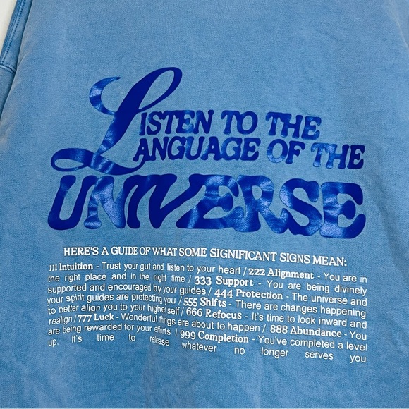 The Mayfair Group Language of the Universe Crewneck in Blue Oversized size S/M - Picture 8 of 8